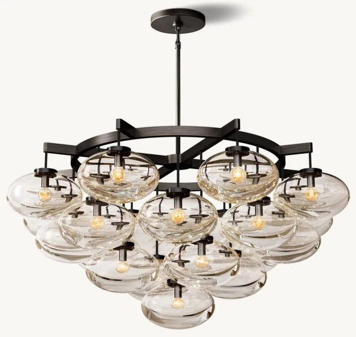 Cabrette Clear Glass Round Chandelier 48”