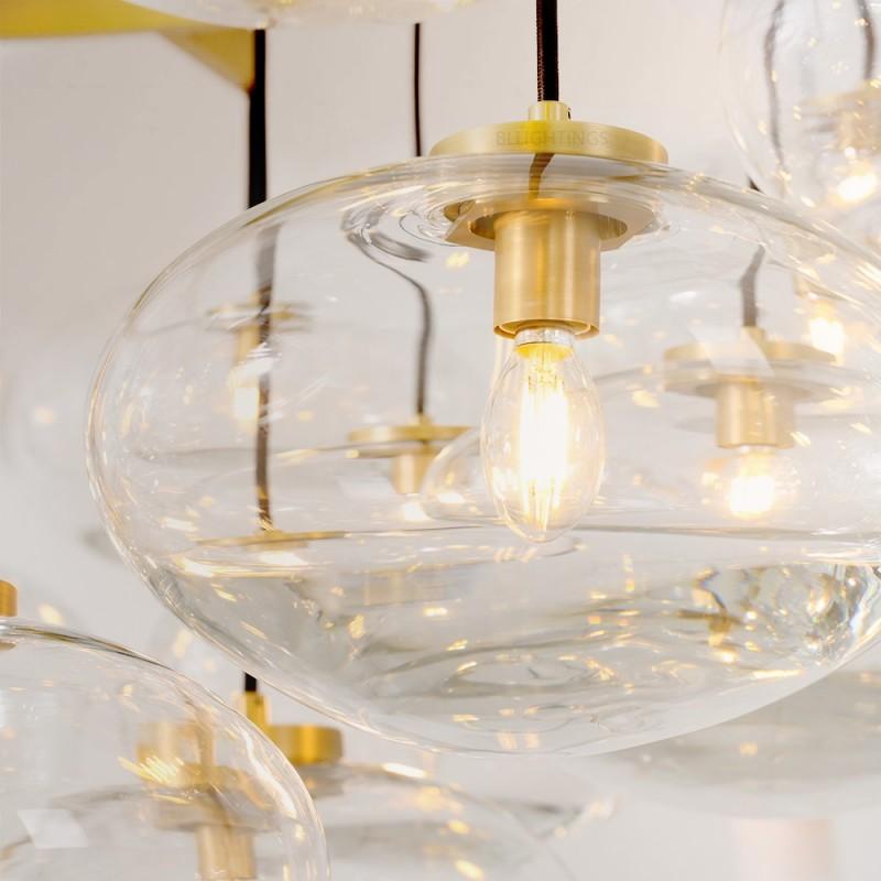 Cabrette Clear Glass Round Chandelier 48”