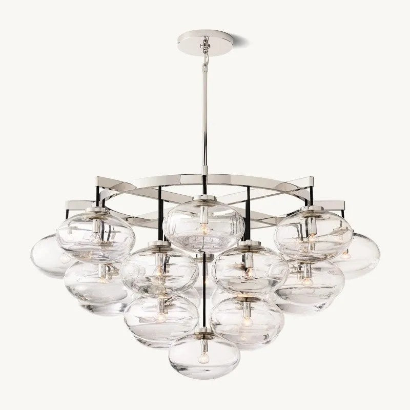 Cabrette Clear Glass Round Chandelier 48”