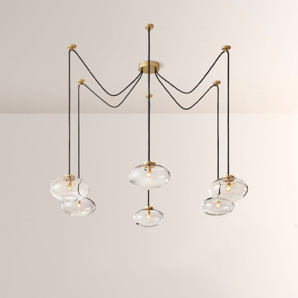 Celeste Clear Glass Suspended Chandelier 84"