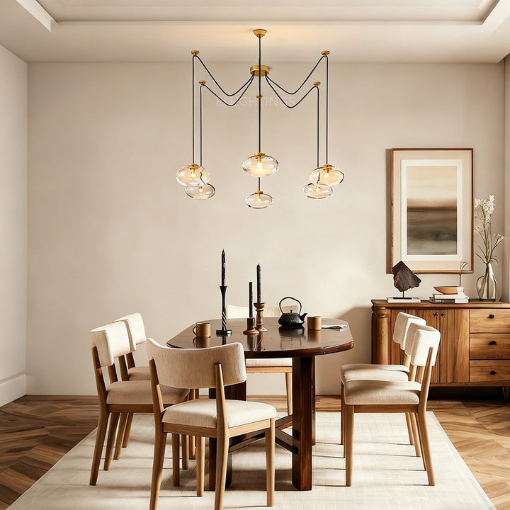 Celeste Clear Glass Suspended Chandelier 84"