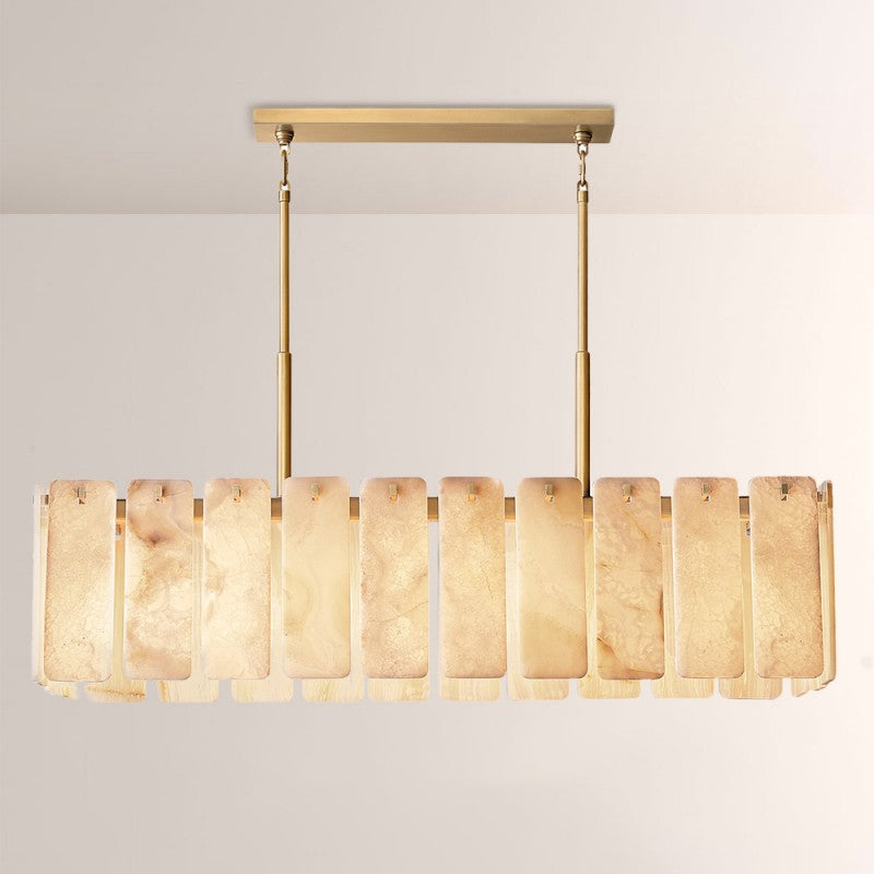 Calama Alabaster Rectangular Chandelier 60"