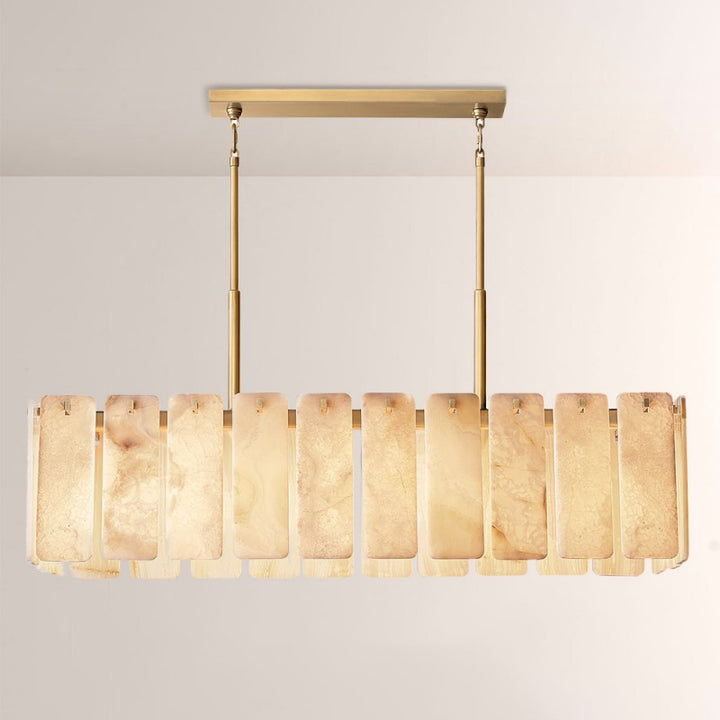 Calama Alabaster Rectangular Chandelier 60"