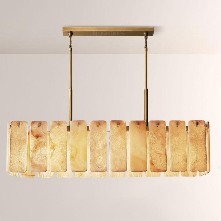 Calama Alabaster Rectangular Chandelier 60"
