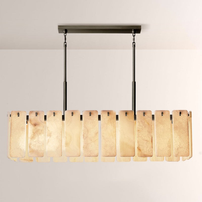 Calama Alabaster Rectangular Chandelier 60"
