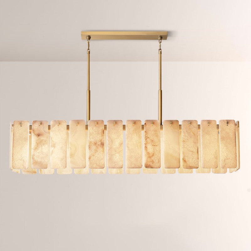 Calama Alabaster Rectangular Chandelier 72"