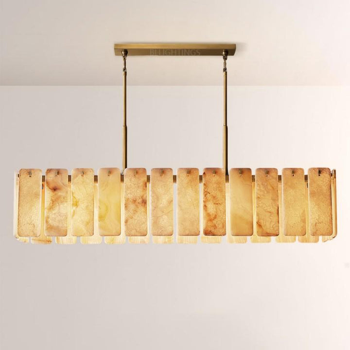 Calama Alabaster Rectangular Chandelier 72"