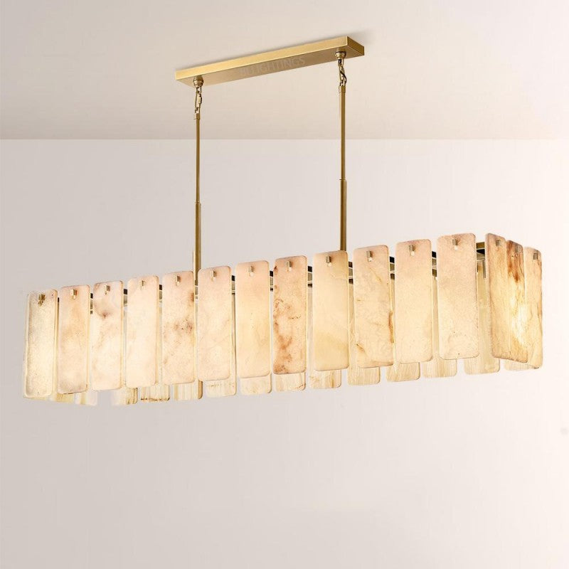 Calama Alabaster Rectangular Chandelier 72"