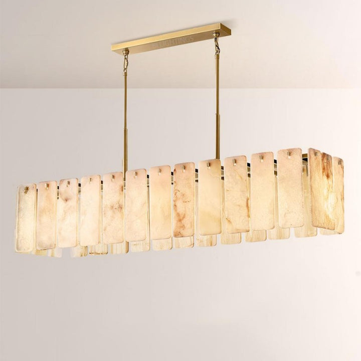 Calama Alabaster Rectangular Chandelier 72"