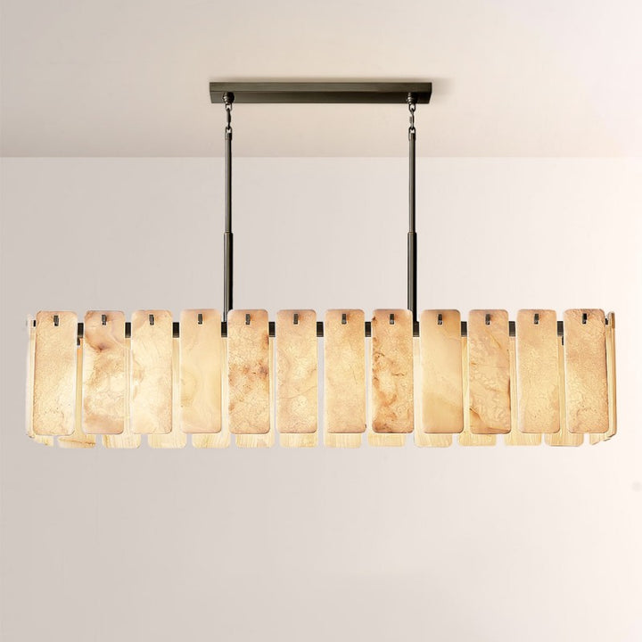 Calama Alabaster Rectangular Chandelier 72"