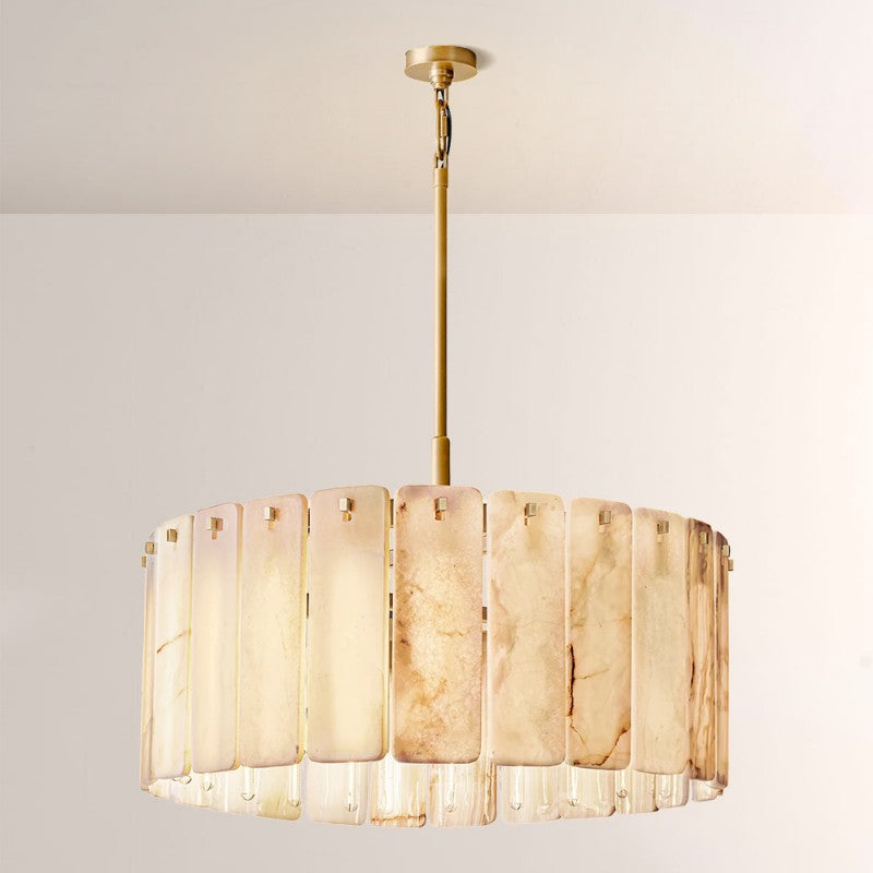 Calama Alabaster Round Chandelier 36"