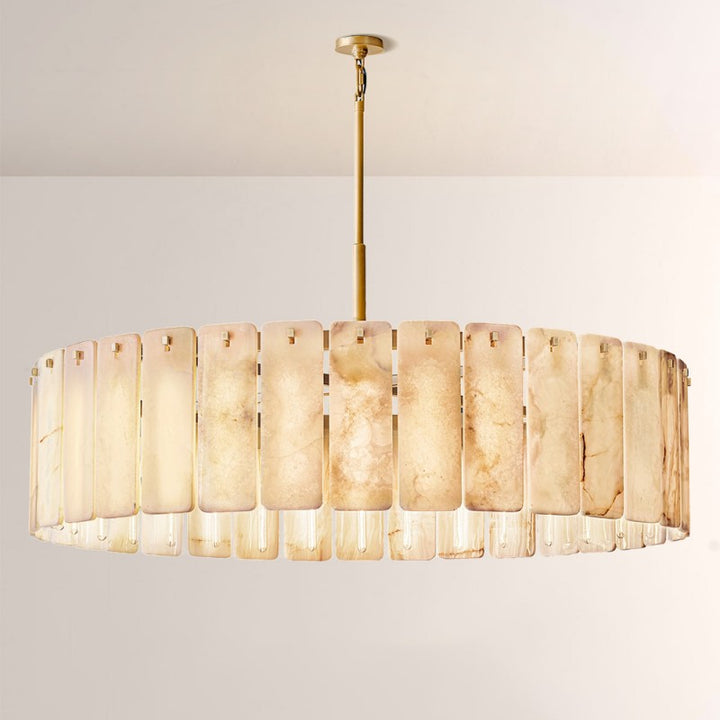 Calama Alabaster Round Chandelier 60"