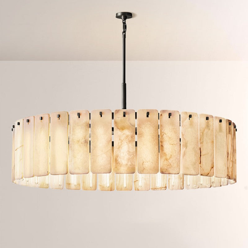 Calama Alabaster Round Chandelier 60"