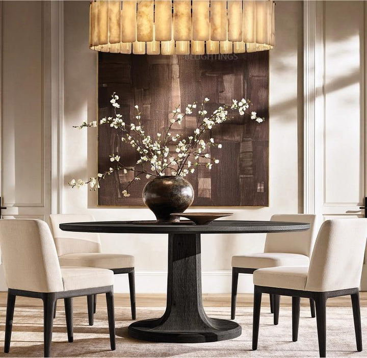 Calama Alabaster Round Chandelier 60"