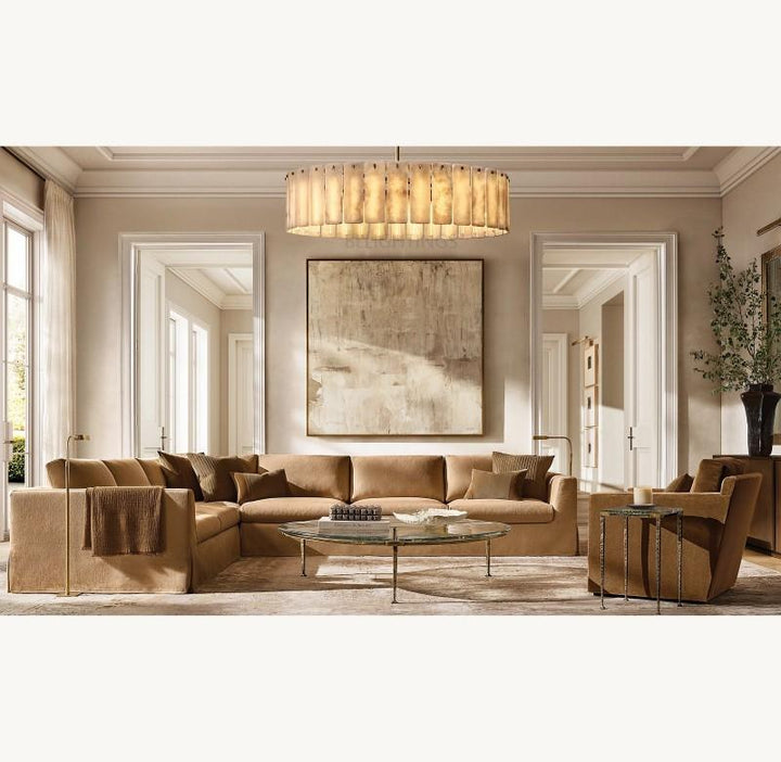 Calama Alabaster Round Chandelier 60"