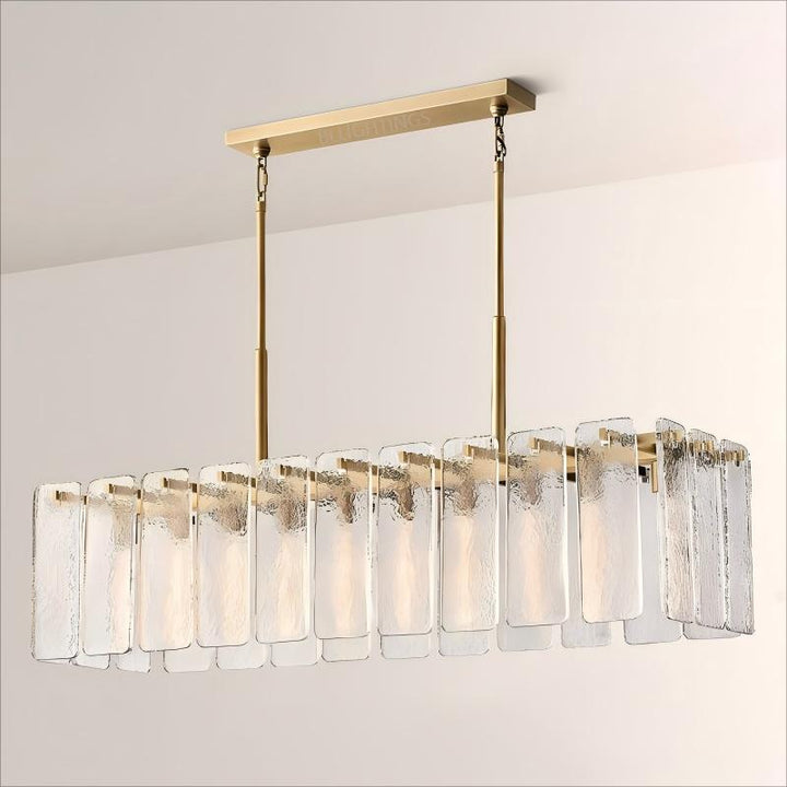 Calama Glass Rectangular Chandelier 60"