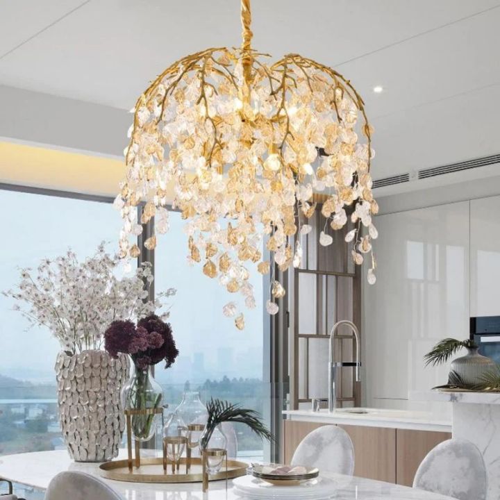 Cathy Branch Glass Leaves Chandelier