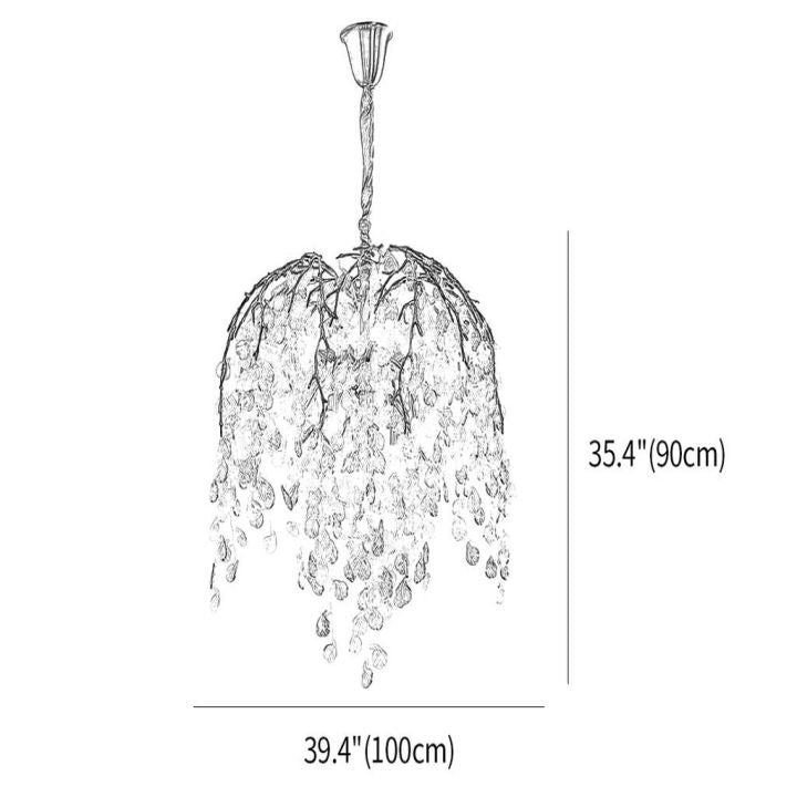Cathy Branch Glass Leaves Chandelier
