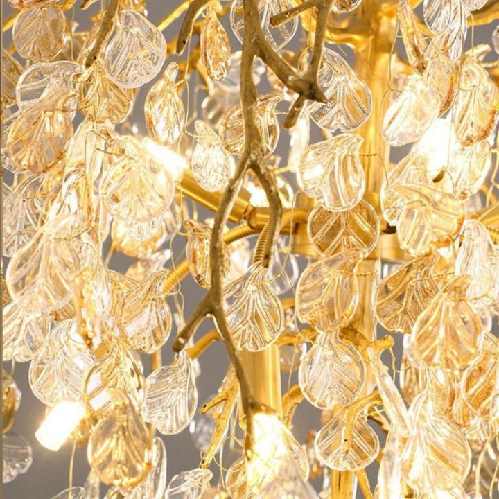 Cathy Branch Glass Leaves Chandelier