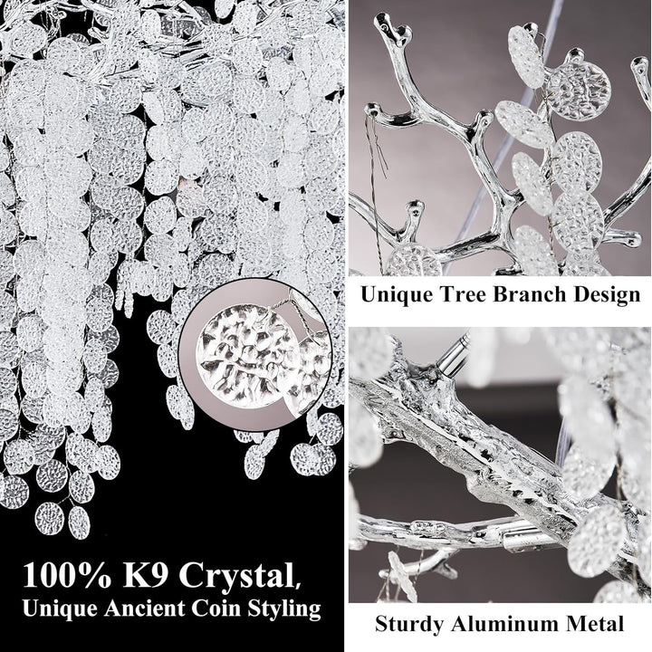 Cathy Crystal Tree Branch Linear Chandelier 72"
