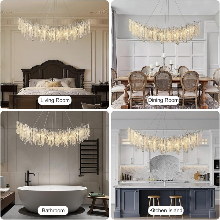 Cathy Crystal Tree Branch Linear Chandelier 72"