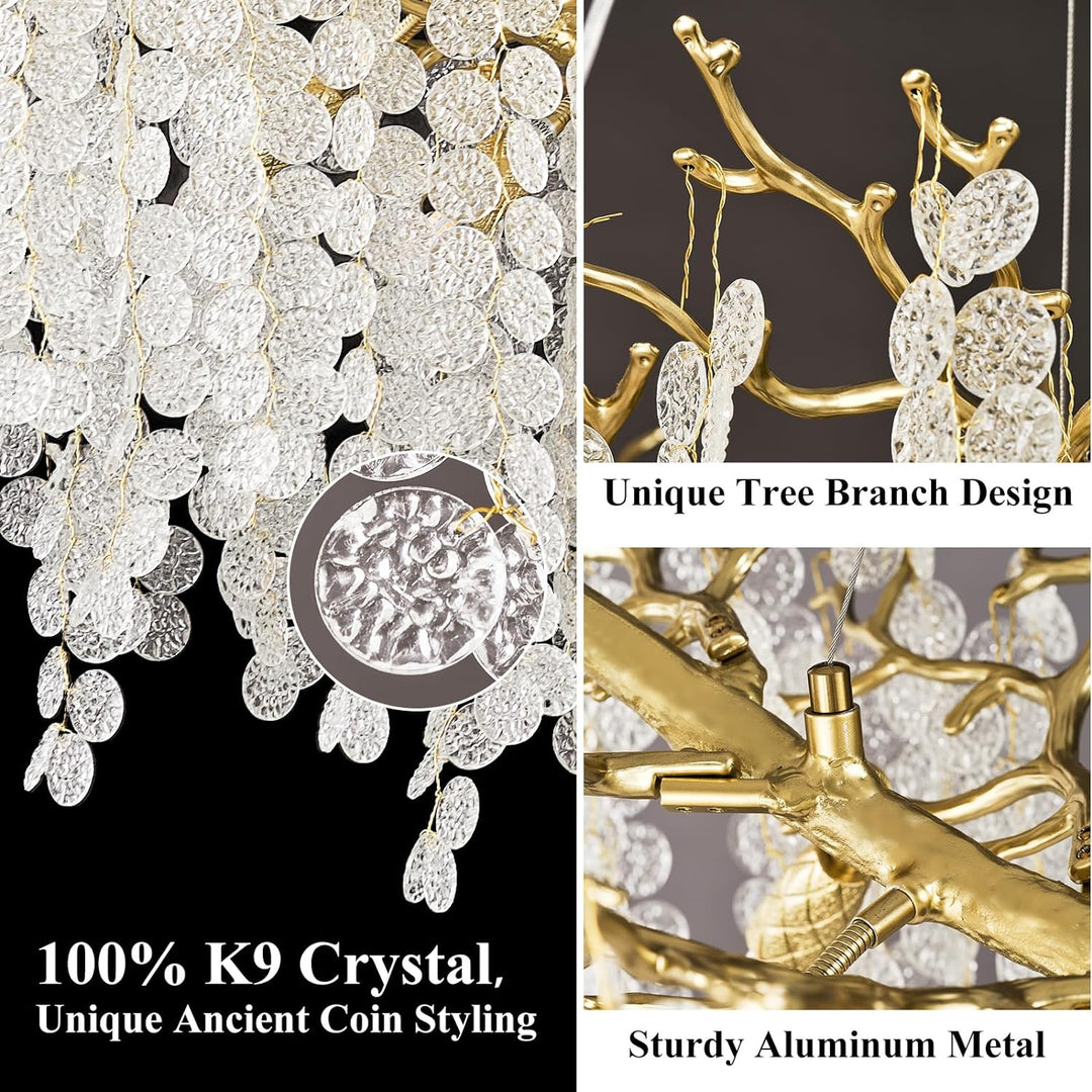 Cathy Crystal Tree Branch Linear Chandelier 72"