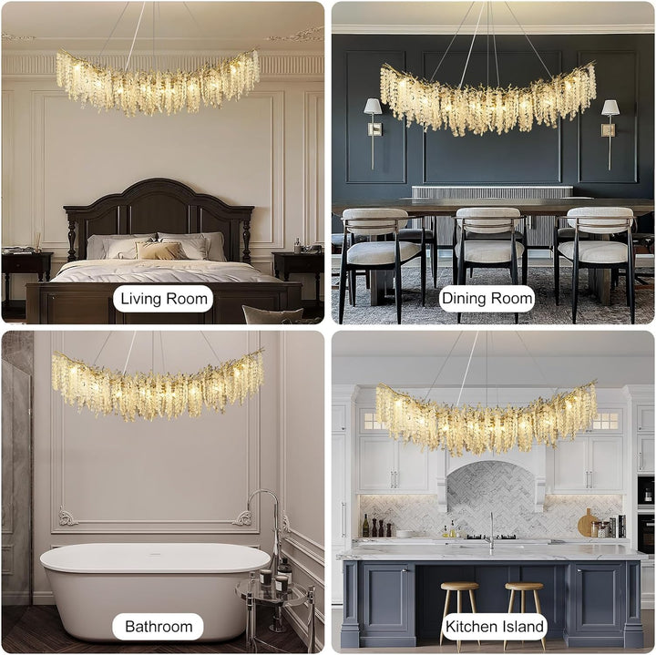 Cathy Crystal Tree Branch Linear Chandelier 72"