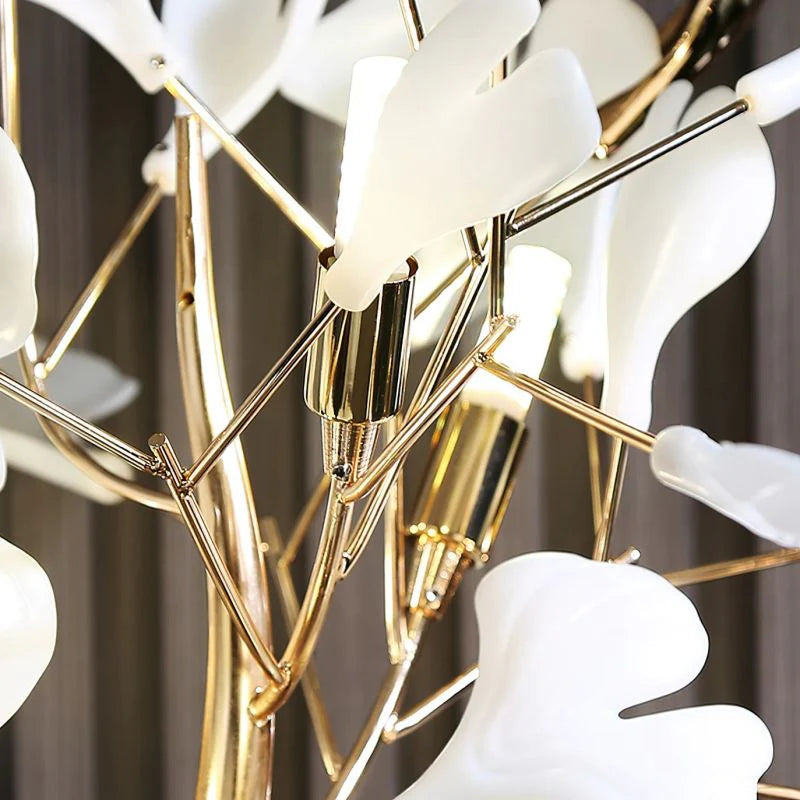 Ceramic Ginkgo Leaf Floor Lamp