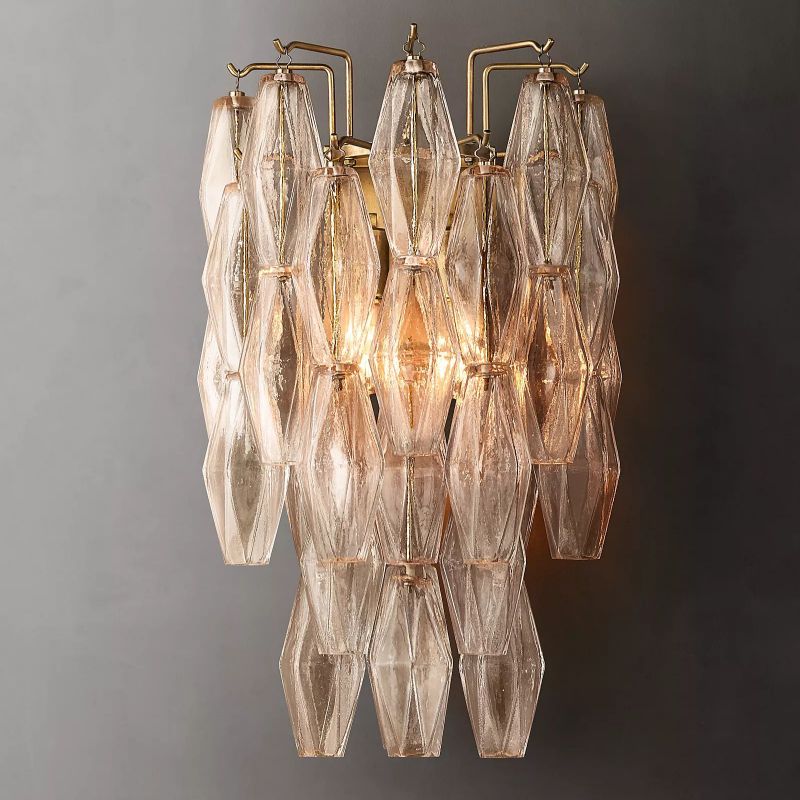 Chiara Clear Glass Short Bedroom Wall Sconce