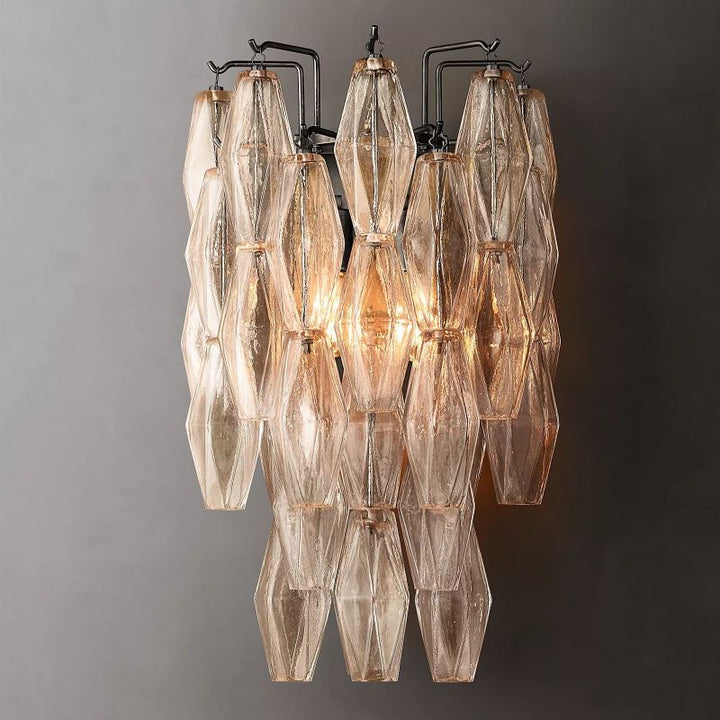 Chiara Clear Glass Short Bedroom Wall Sconce