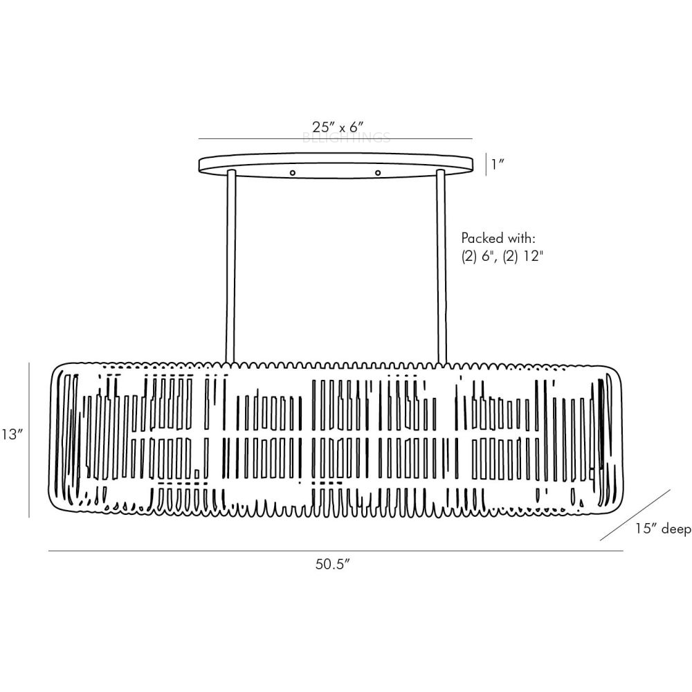 Charva Linear Chandelier 50.5"W