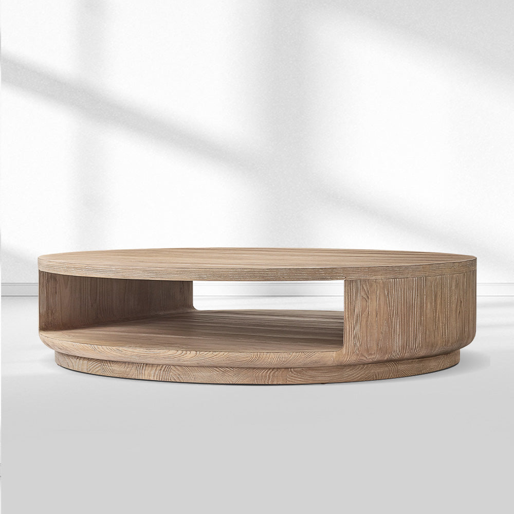Cira Solid Wood Open Round Coffee Table