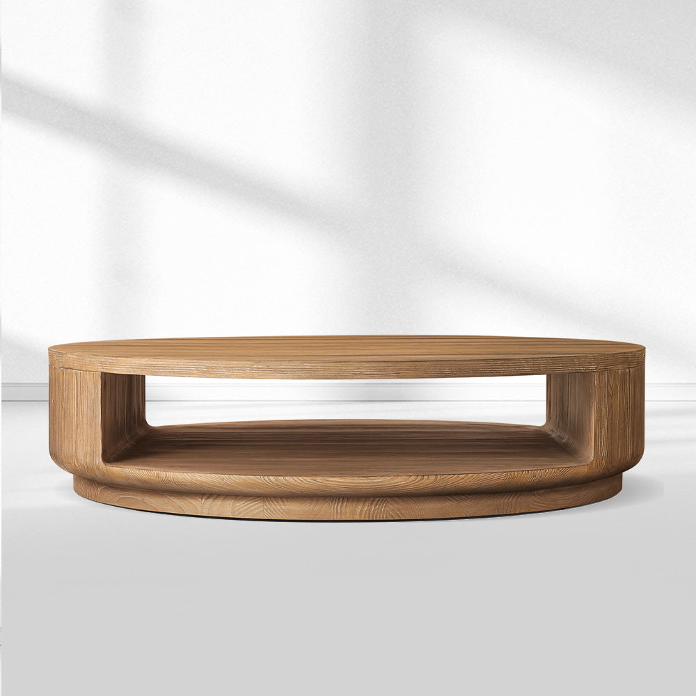 Cira Solid Wood Open Round Coffee Table