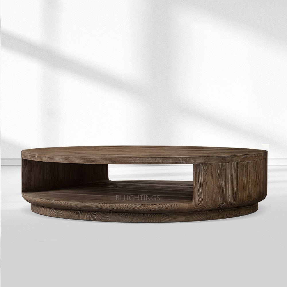 Cira Solid Wood Open Round Coffee Table