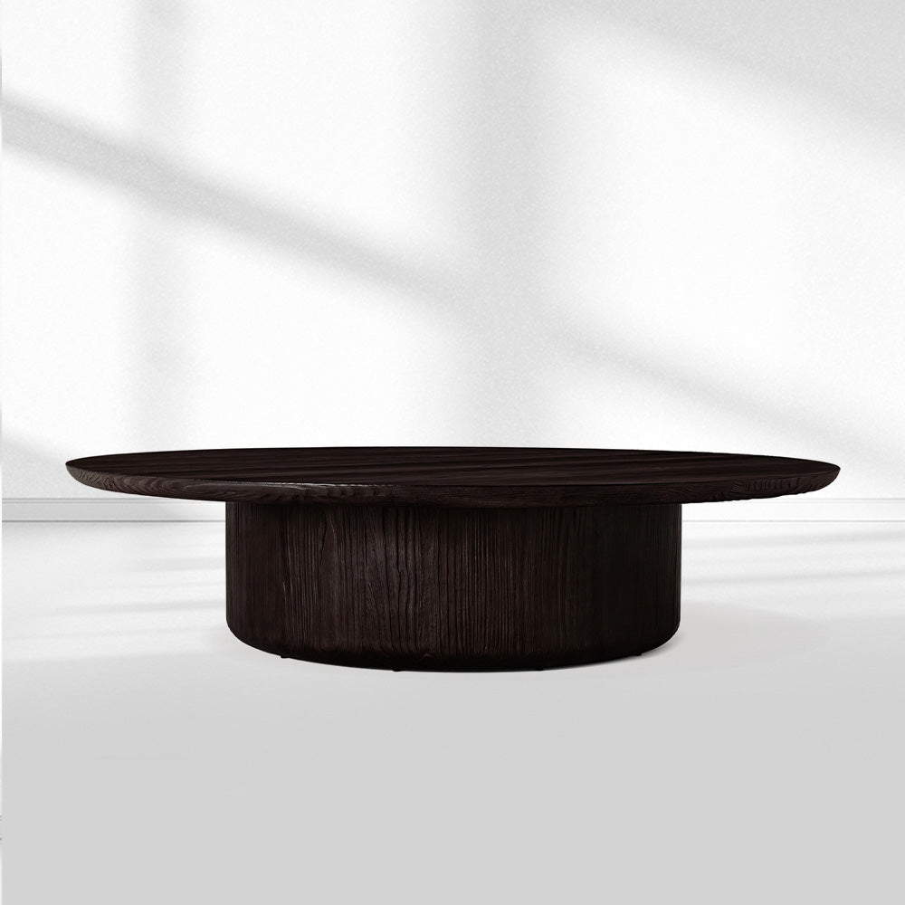 Cira Solid Wood Pedestal Round Coffee Table