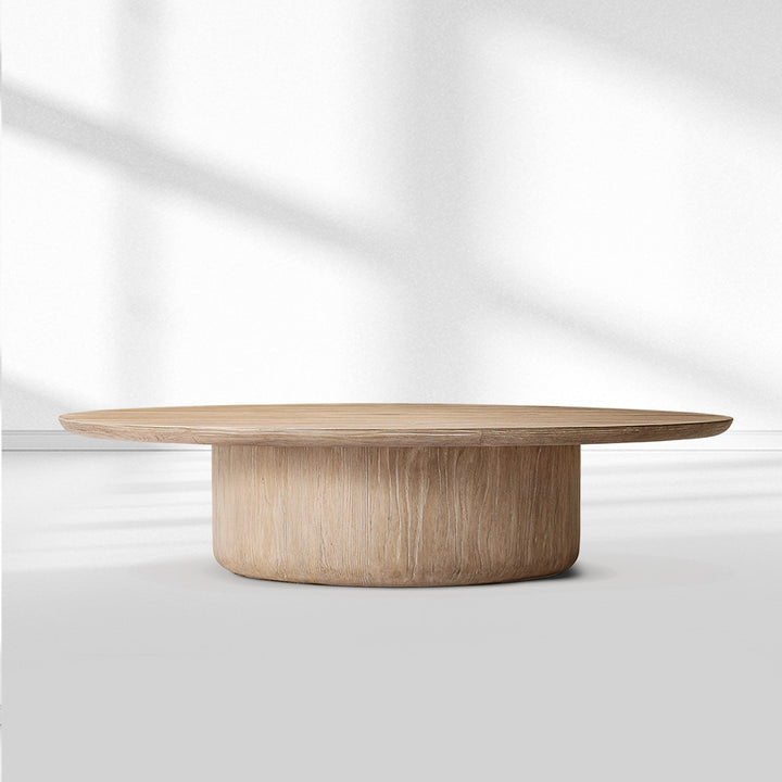 Cira Solid Wood Pedestal Round Coffee Table