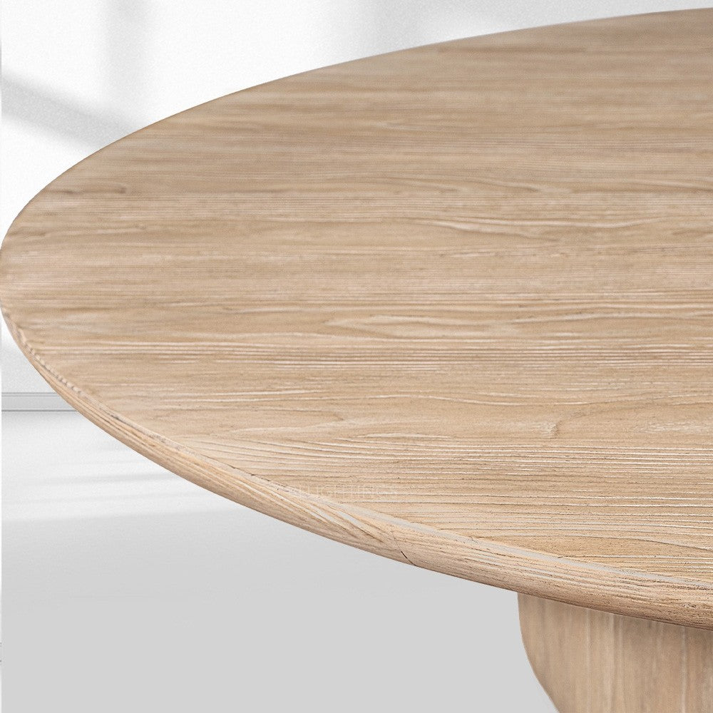 Cira Solid Wood Pedestal Round Coffee Table
