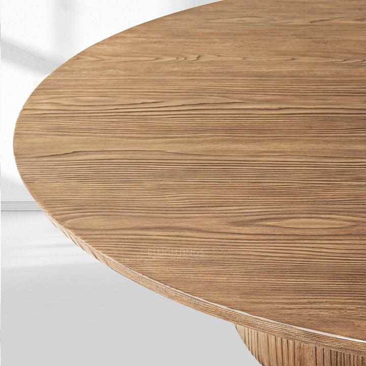 Cira Solid Wood Pedestal Round Coffee Table