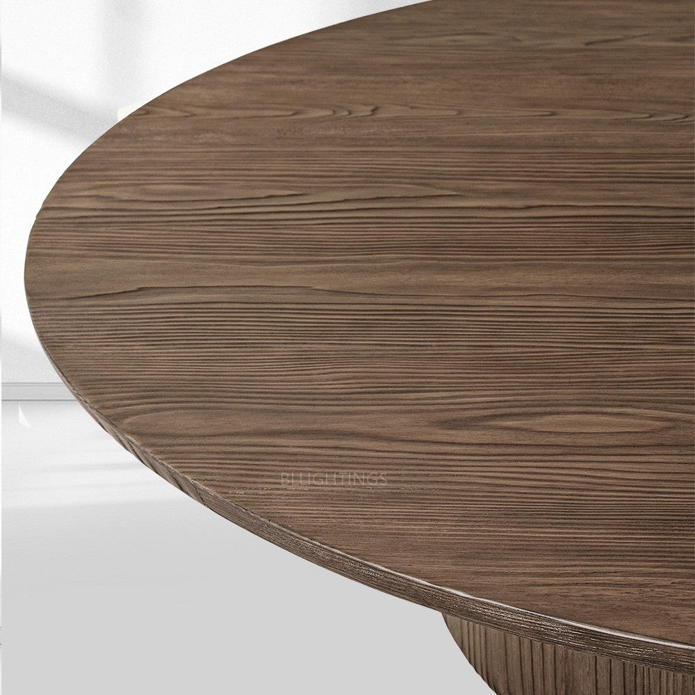 Cira Solid Wood Pedestal Round Coffee Table