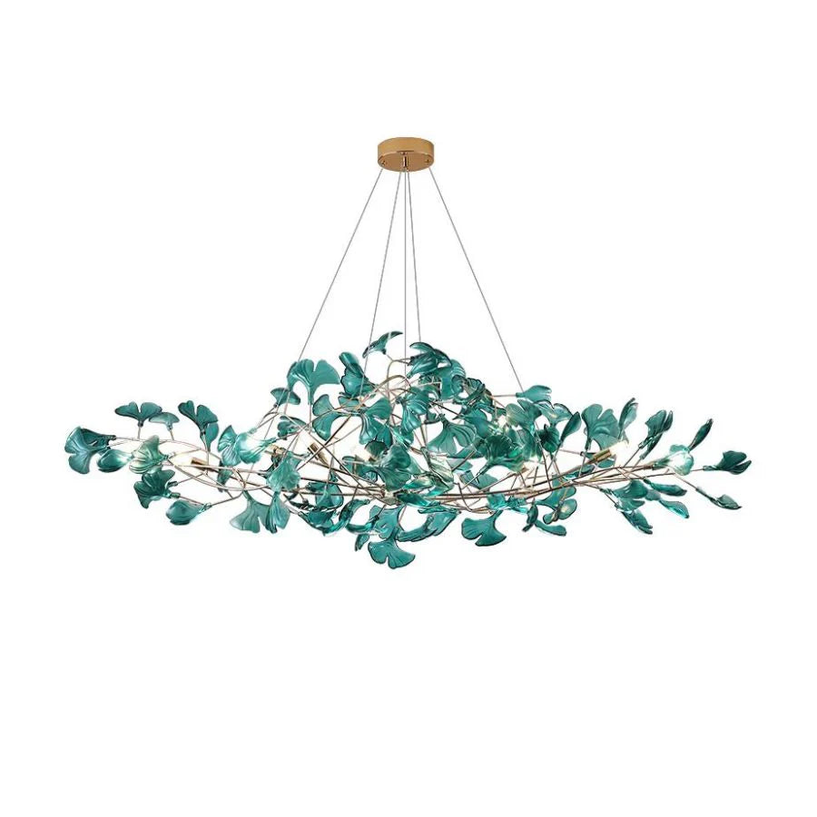Colorful Glass Ginkgo Leaf Chandelier
