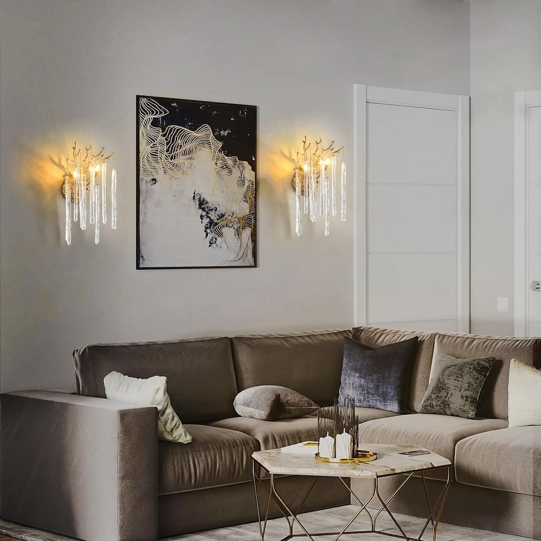Crystal Gold Wall Sconce 17.7"H