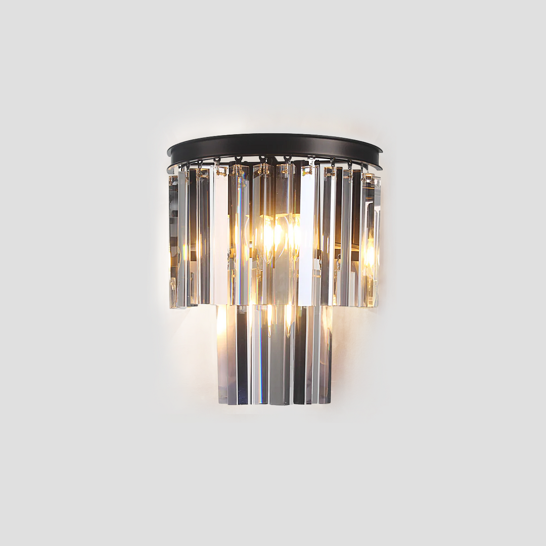 Della Tedem 2-Tier Crystal Semi-Round Sconce