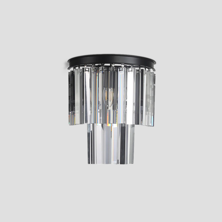 Della Tedem 2-Tier Crystal Semi-Round Sconce