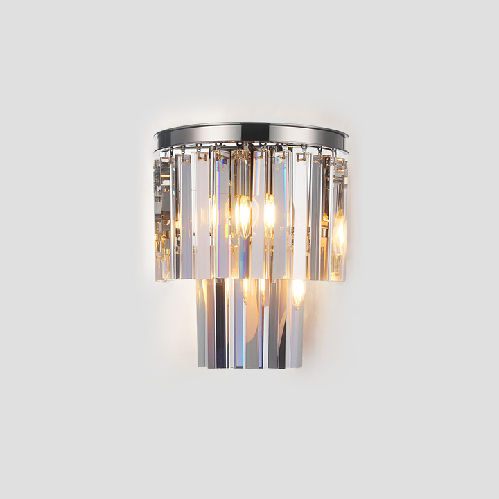 Della Tedem 2-Tier Crystal Semi-Round Sconce