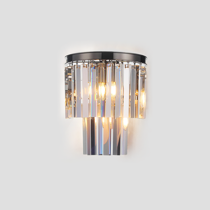 Della Tedem 2-Tier Crystal Semi-Round Sconce
