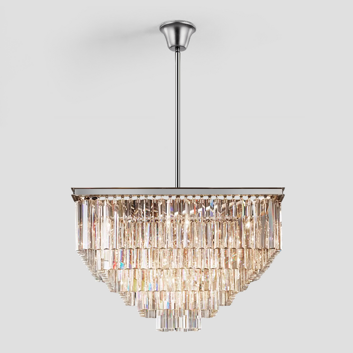 Della Tedem 5-Tier Crystal Square Chandelier
