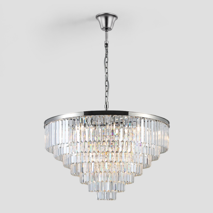 Della Tedem Multi-Tier Clear/Smoke Crystal Round Chandelier
