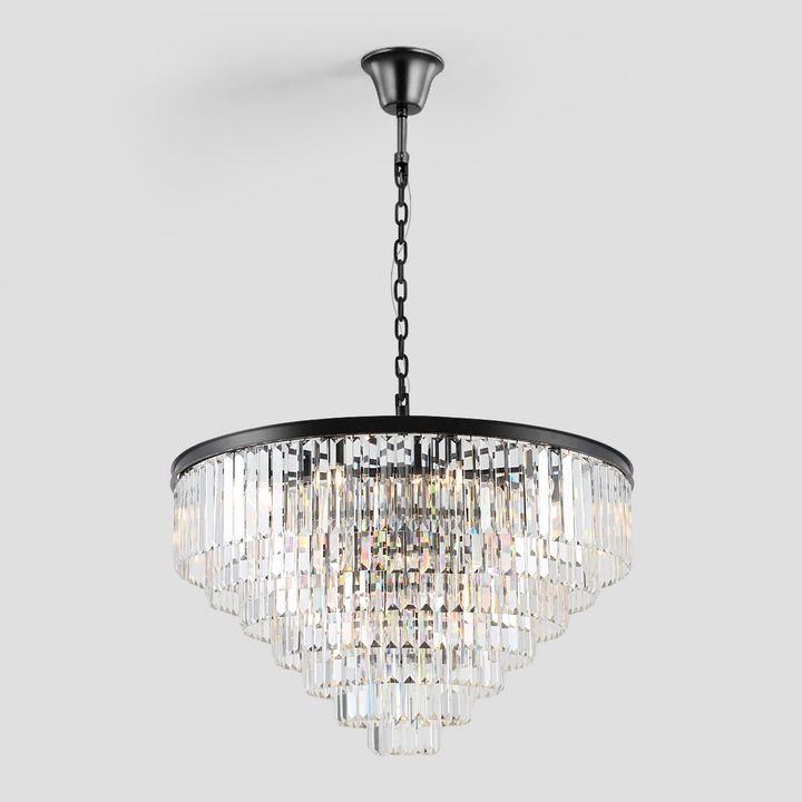 Della Tedem Multi-Tier Clear/Smoke Crystal Round Chandelier