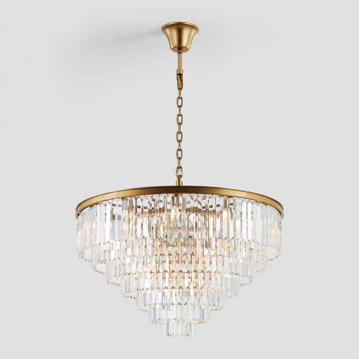 Della Tedem Multi-Tier Clear/Smoke Crystal Round Chandelier