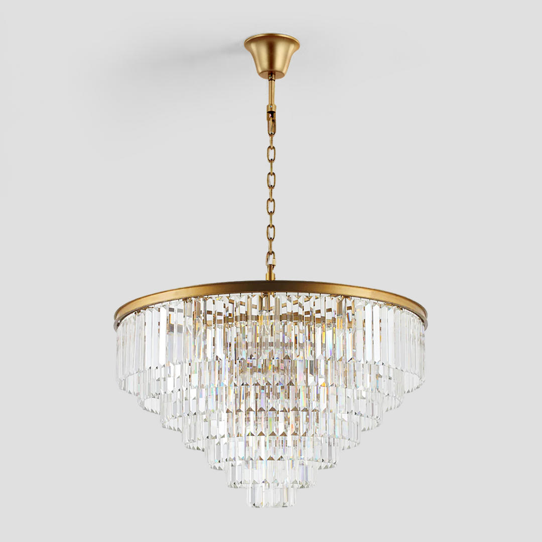 Della Tedem Multi-Tier Clear/Smoke Crystal Round Chandelier